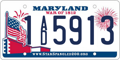 MD license plate 1AD5913