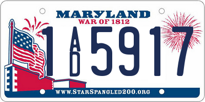 MD license plate 1AD5917
