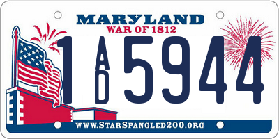 MD license plate 1AD5944
