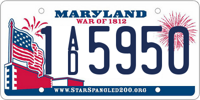 MD license plate 1AD5950