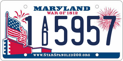 MD license plate 1AD5957