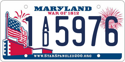 MD license plate 1AD5976