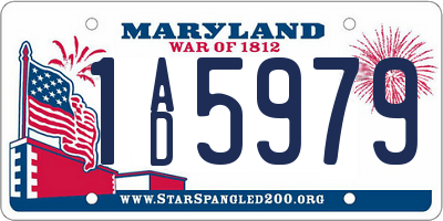 MD license plate 1AD5979
