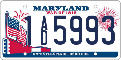 MD license plate 1AD5993