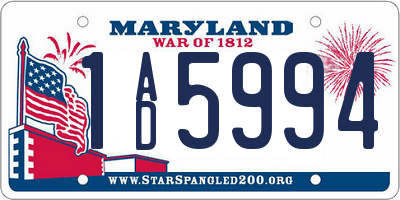 MD license plate 1AD5994