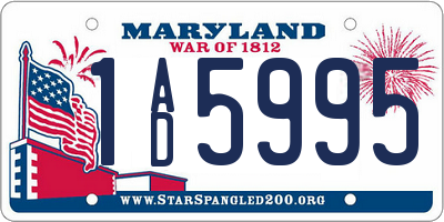 MD license plate 1AD5995