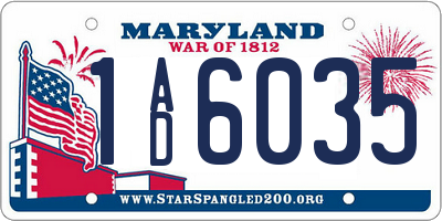 MD license plate 1AD6035