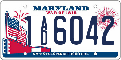MD license plate 1AD6042