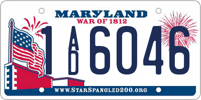 MD license plate 1AD6046