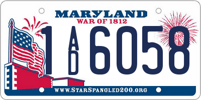 MD license plate 1AD6058