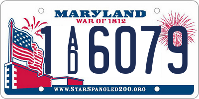 MD license plate 1AD6079
