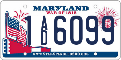 MD license plate 1AD6099