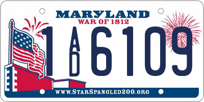 MD license plate 1AD6109