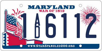 MD license plate 1AD6112