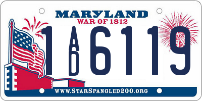 MD license plate 1AD6119