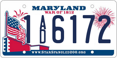 MD license plate 1AD6172
