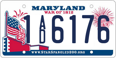 MD license plate 1AD6176
