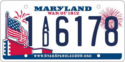 MD license plate 1AD6178
