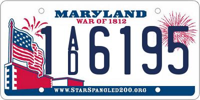 MD license plate 1AD6195