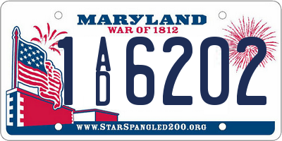 MD license plate 1AD6202