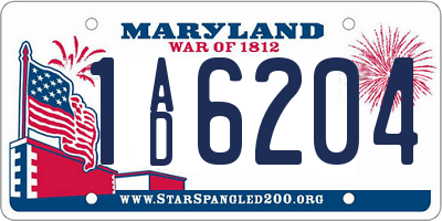 MD license plate 1AD6204