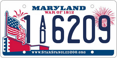MD license plate 1AD6209