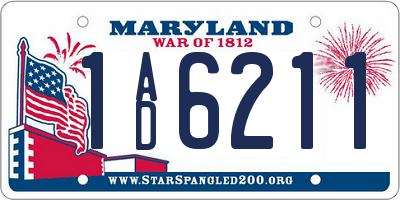 MD license plate 1AD6211