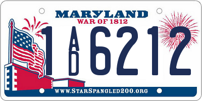 MD license plate 1AD6212