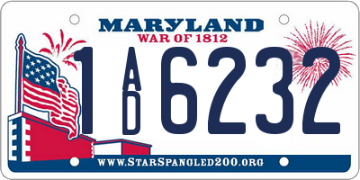 MD license plate 1AD6232