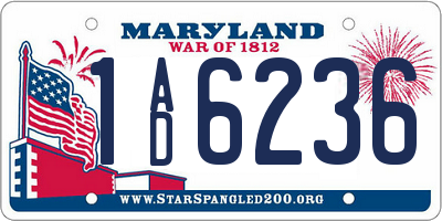 MD license plate 1AD6236