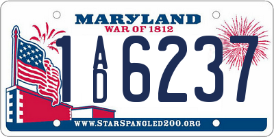 MD license plate 1AD6237