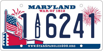 MD license plate 1AD6241