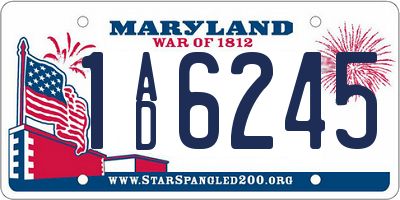 MD license plate 1AD6245