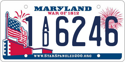 MD license plate 1AD6246