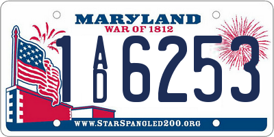 MD license plate 1AD6253