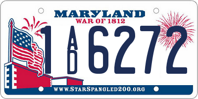 MD license plate 1AD6272