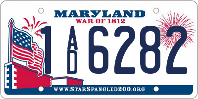 MD license plate 1AD6282