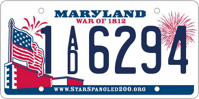 MD license plate 1AD6294