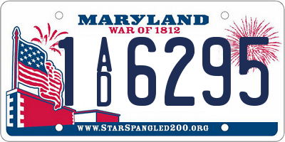 MD license plate 1AD6295
