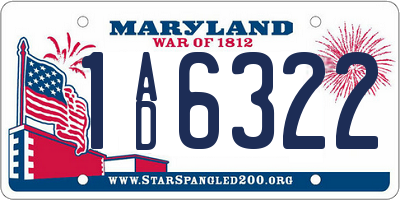 MD license plate 1AD6322