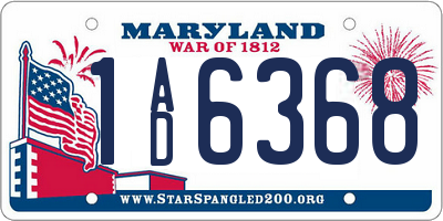 MD license plate 1AD6368