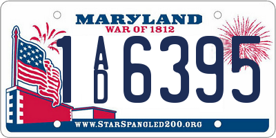 MD license plate 1AD6395