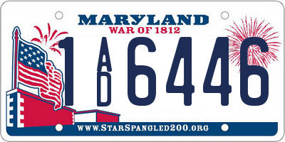 MD license plate 1AD6446