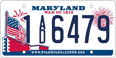MD license plate 1AD6479