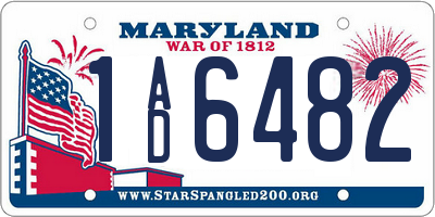 MD license plate 1AD6482
