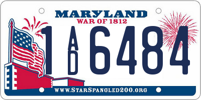 MD license plate 1AD6484