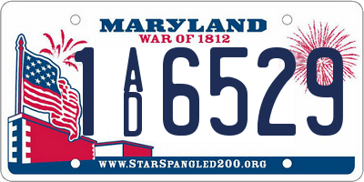 MD license plate 1AD6529