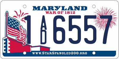 MD license plate 1AD6557