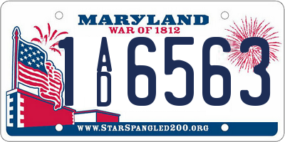 MD license plate 1AD6563