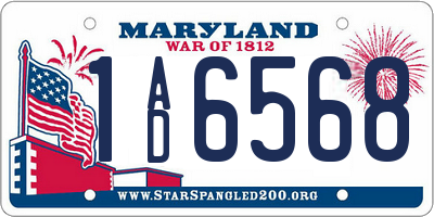 MD license plate 1AD6568